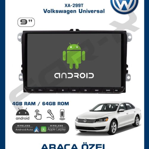 FOR-X XA-299T VOLKSWAGEN 9* ANDROİD CARPLAY MULTİMEDYA 4/64 PRO