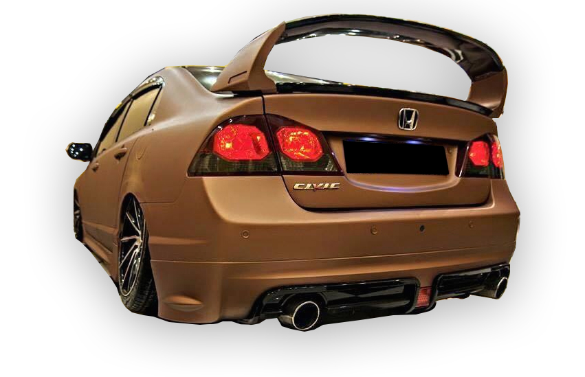 Honda Civic FD6 (2006-2011) Mugen RR Sağ Sol Çift Çıkış Arka Tampon Eki - Difüzör Plastik) - Görsel 2