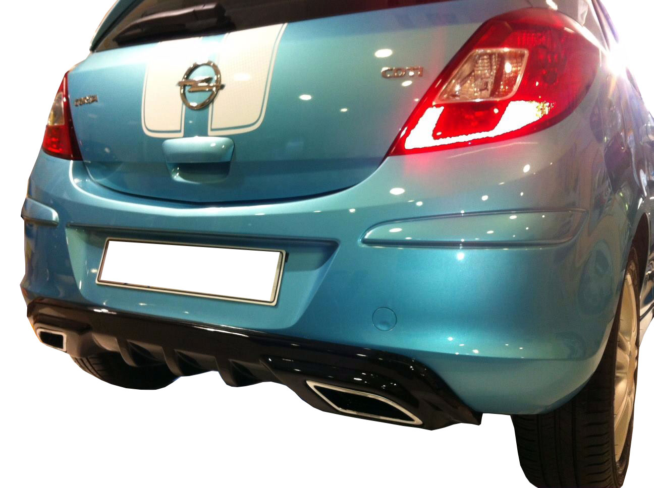 Opel Corsa D (2007-2015) Egzoz Görünümlü Arka Tampon Eki - Difüzör (Plastik)