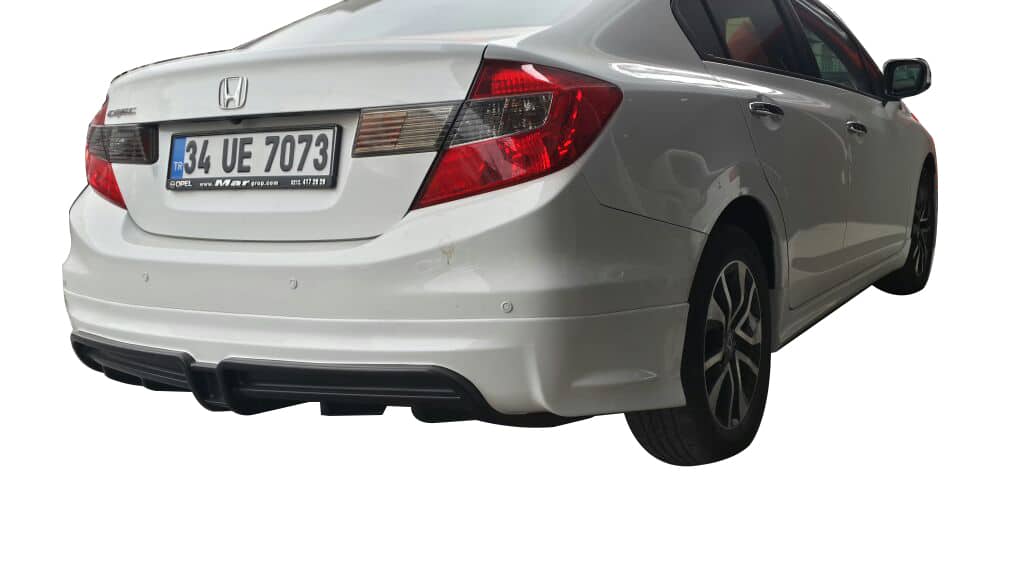 Honda Civic FB7 (2012-2016) Mugen RR Arka Tampon Eki - Difüzör (Plastik)