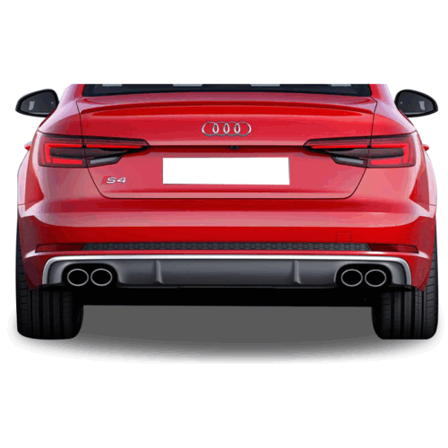 Audi A4 B9 2016 Sonrası 4 Çıkışlı S4 Arka Tampon Eki – Difüzör (Plastik)