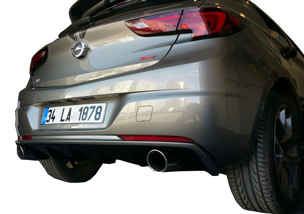 Opel Astra K 2016 Sonrası Arka Tampon Eki - Difüzör (Plastik) - Görsel 2