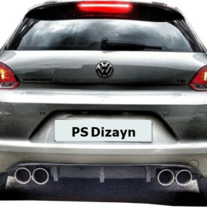 Volkswagen Scirocco (2009-2014) Makyajsız PS Arka Tampon Eki - Difüzör (Plastik)