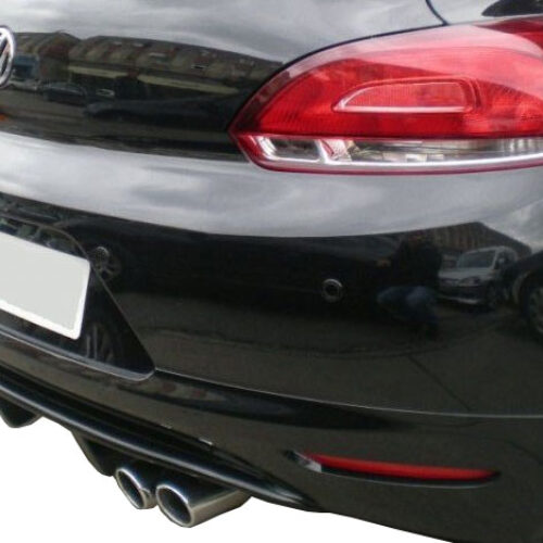 Volkswagen Scirocco (2009-2014) Sağ-Sol Çift Çıkışlı Arka Tampon Eki – Difüzör (Plastik)
