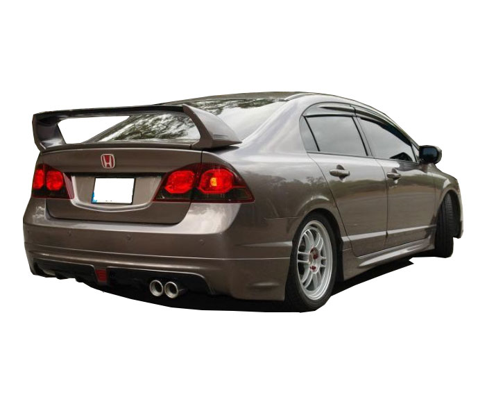 Honda Civic FD6 (2006-2011) Mugen RR Tek Çıkış Arka Tampon Eki - Difüzör (Plastik) - Görsel 2