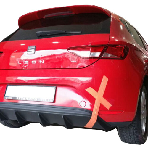 Seat Leon MK3 5F (2013-2016) Style Uyumlu Custom Arka Tampon Eki – Difüzör  (Plastik)