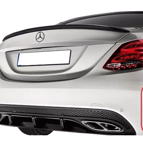 Mercedes C Serisi W205 (2015-2018) Arka Tampon Kaşları (Parlak Siyah)