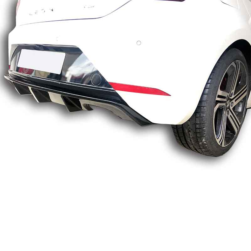 Seat Leon (2017 - 2019) Çift Çıkış Arka Tampon Eki - Difüzör (Plastik) - Görsel 5