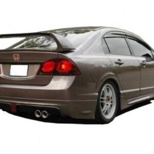 Honda Civic FD6 (2006 - 2012) Arası Mugen RR Sağdan Çift Çıkış Arka Tampon Eki (Plastik)
