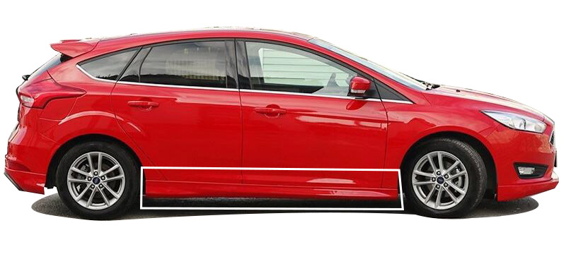 Ford Focus 3 HB - Sedan (2012 - 2015) Yan Marşpiyel Seti (Plastik) - Görsel 2