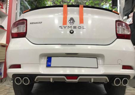 4 Egzoz Universal Arka Tampon Eki - Difüzör Gri - Mat Siyah (Plastik) - Görsel 2