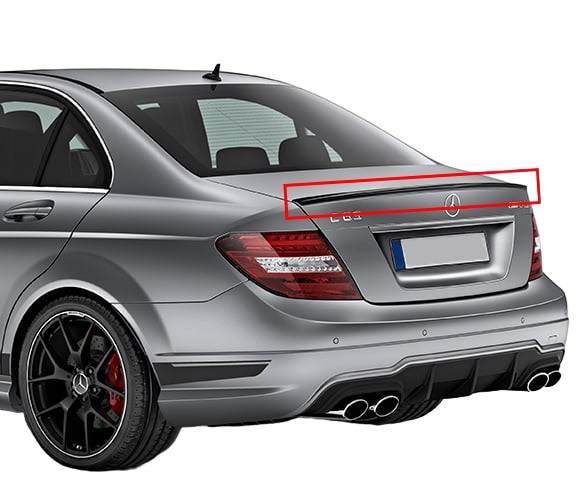 Mercedes W204 (2007 - 2014) Amg Style Spoiler (Plastik) - Görsel 2